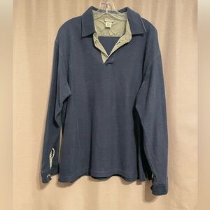 L.L. Bean Blue Long Sleeve Shirt 100%Cotton